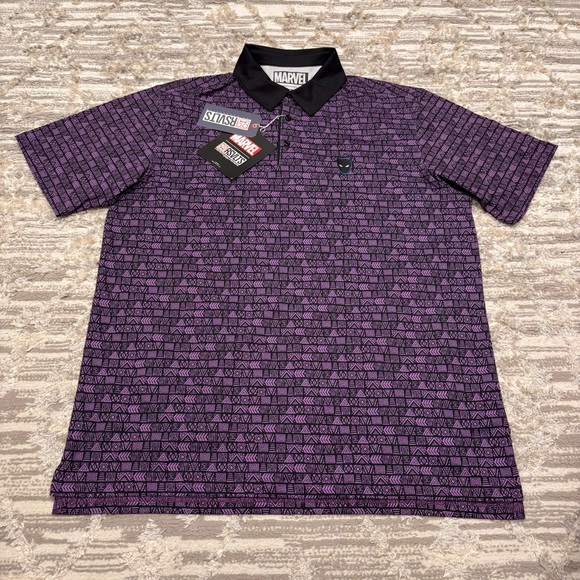 RSVLTS X Marvel Black Panther Wakanda Forever Performance Polo Large New Rare